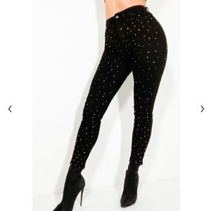 NWT Akira Starry Nights Rhinestone High Rise